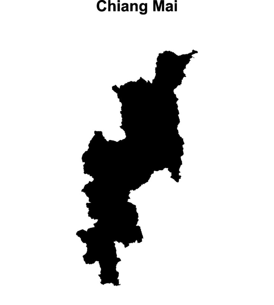 Chiang Mai province blank outline map vector