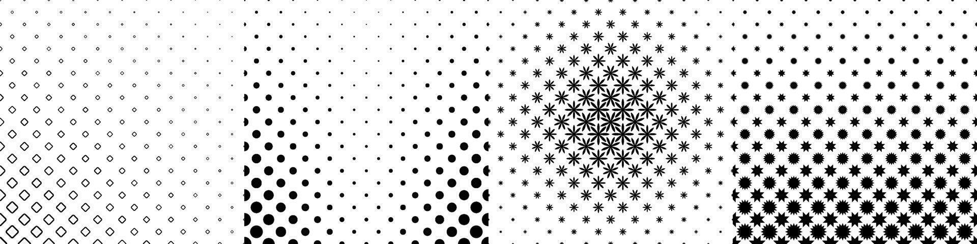 Monochrome geometrical pattern collection vector