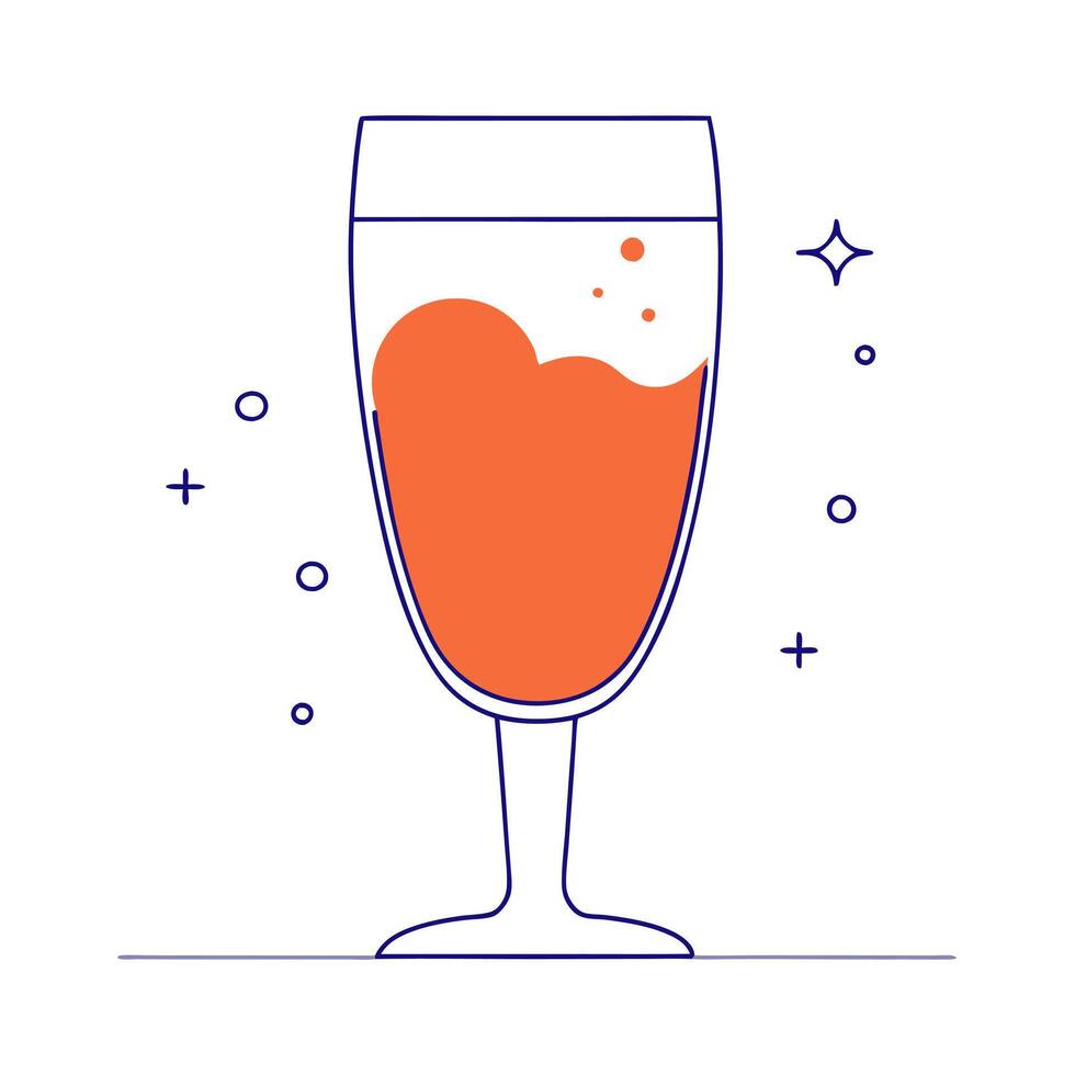 bubbles forming a sparkling glass with Effervescent text vector