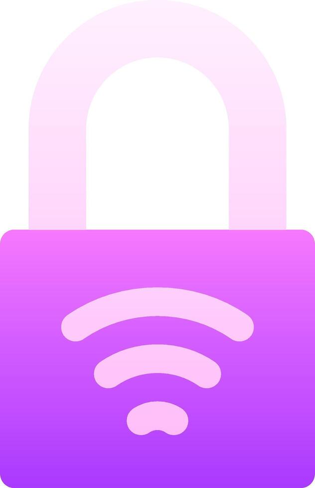 A purple padlock with wifi symbol on it vector