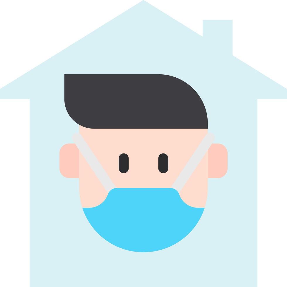 A man wearing a surgical mask in front of a house vector