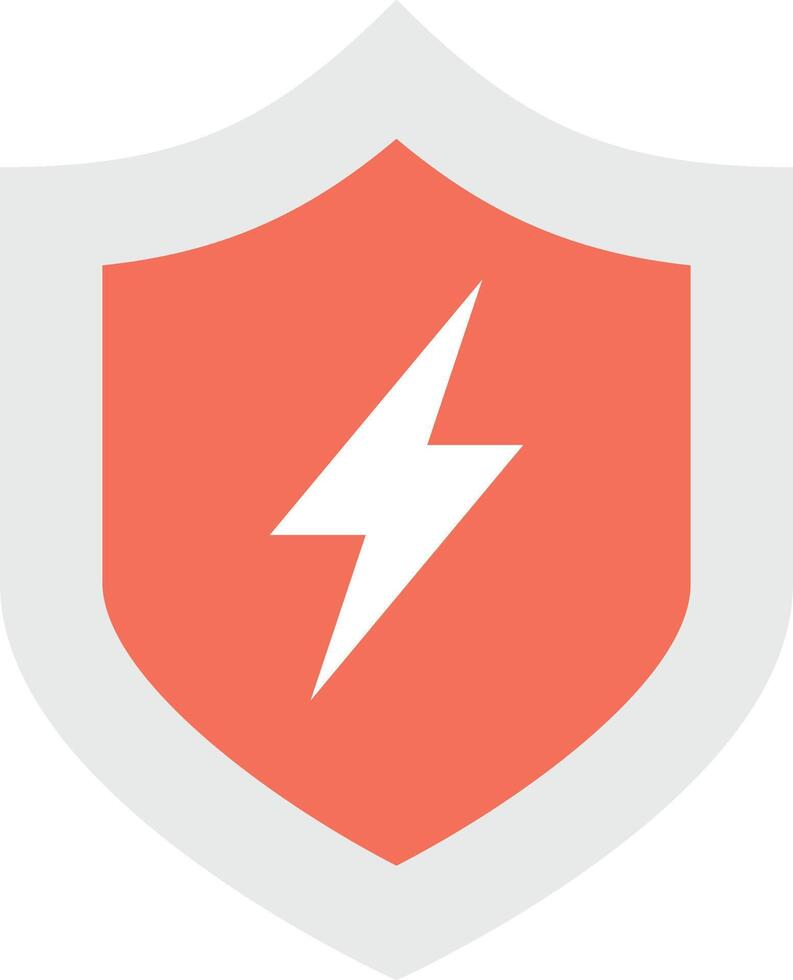 A shield with a lightning bolt on it vector