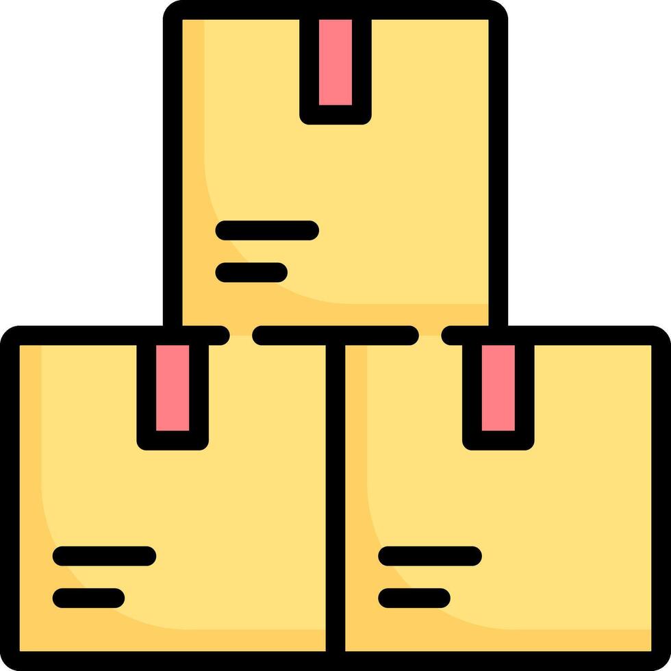 A stack of boxes with a red ribbon vector
