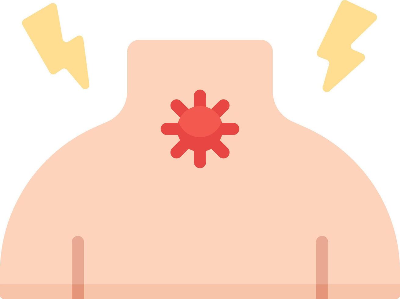 A person with a rash on their chest vector
