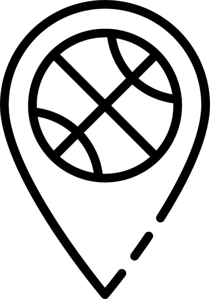Basketball map pin icon vector