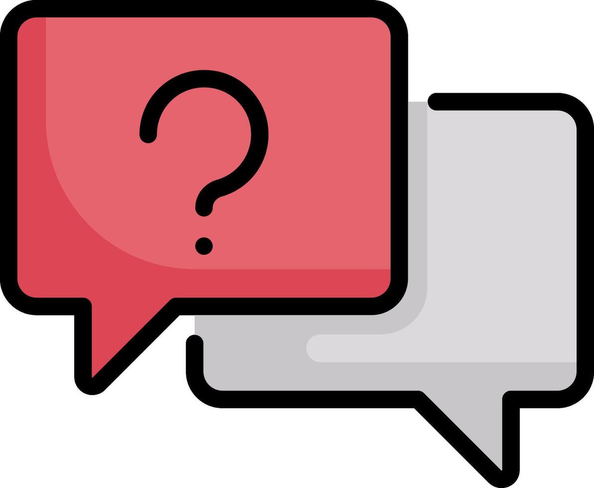 Two speech bubbles with question marks vector