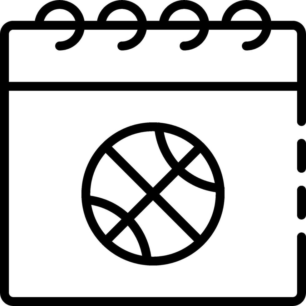 Basketball calendar icon vector
