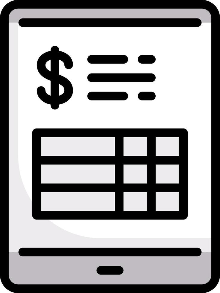 A tablet with a check and dollar sign on it vector