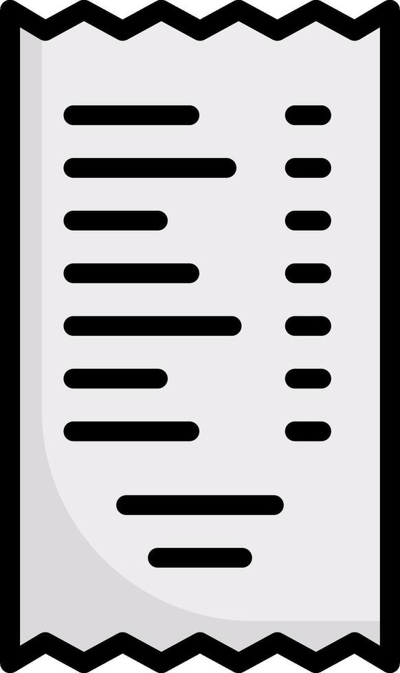 A receipt icon with a black and white background vector