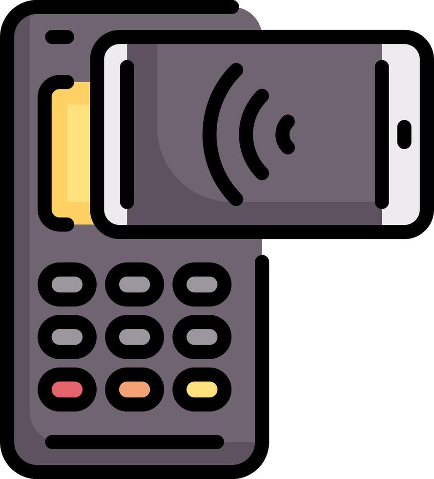 A cell phone with a credit card reader on it vector