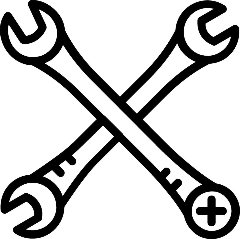 A crossed wrench and pliers icon vector