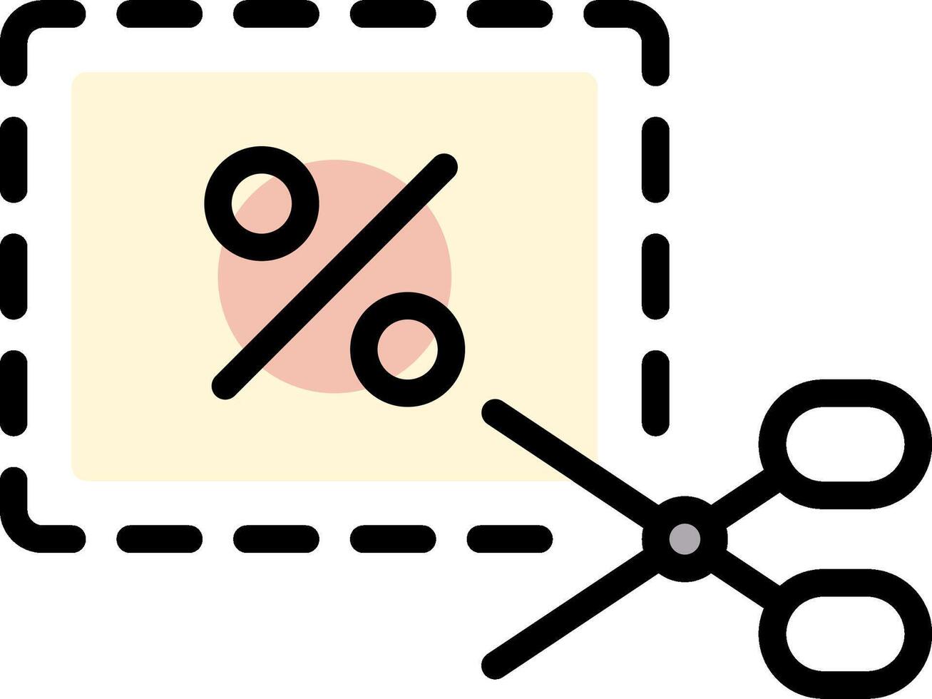 A scissors and a percentage sign vector