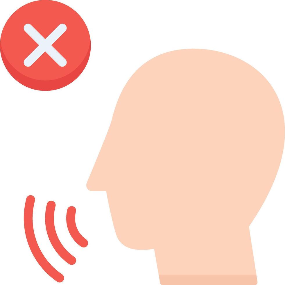 A person with a red cross on their head and a sound icon vector