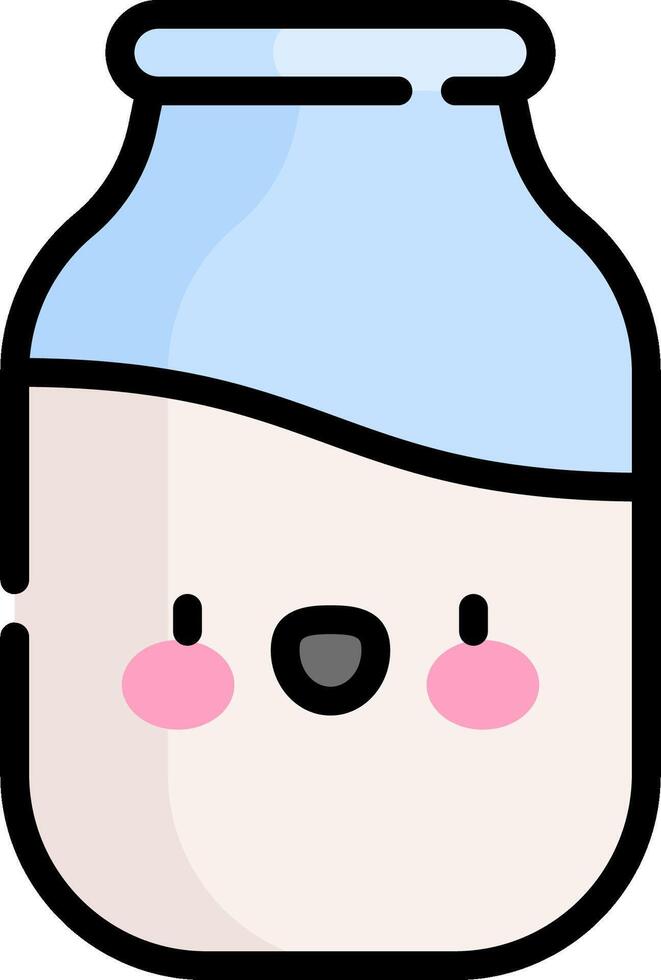 A cartoon milk bottle with a face vector