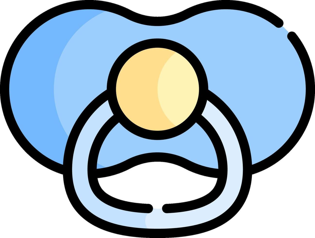 A pacifier with a yellow and blue face vector