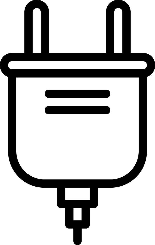 A black and white icon of a plug vector