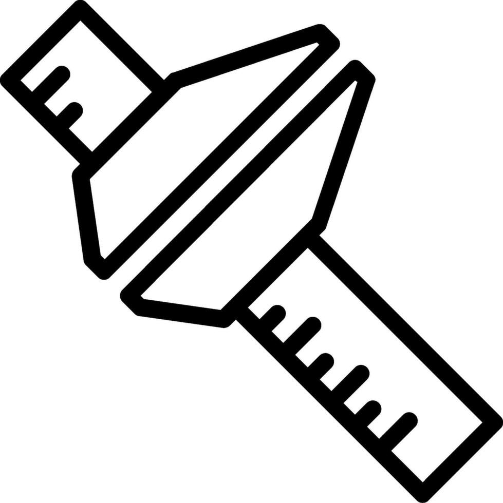 A black and white drawing of a tool vector