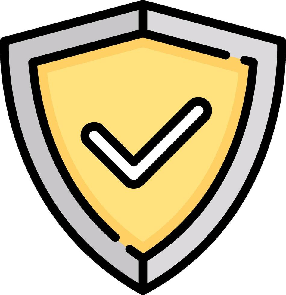 A shield with a tick mark on it vector