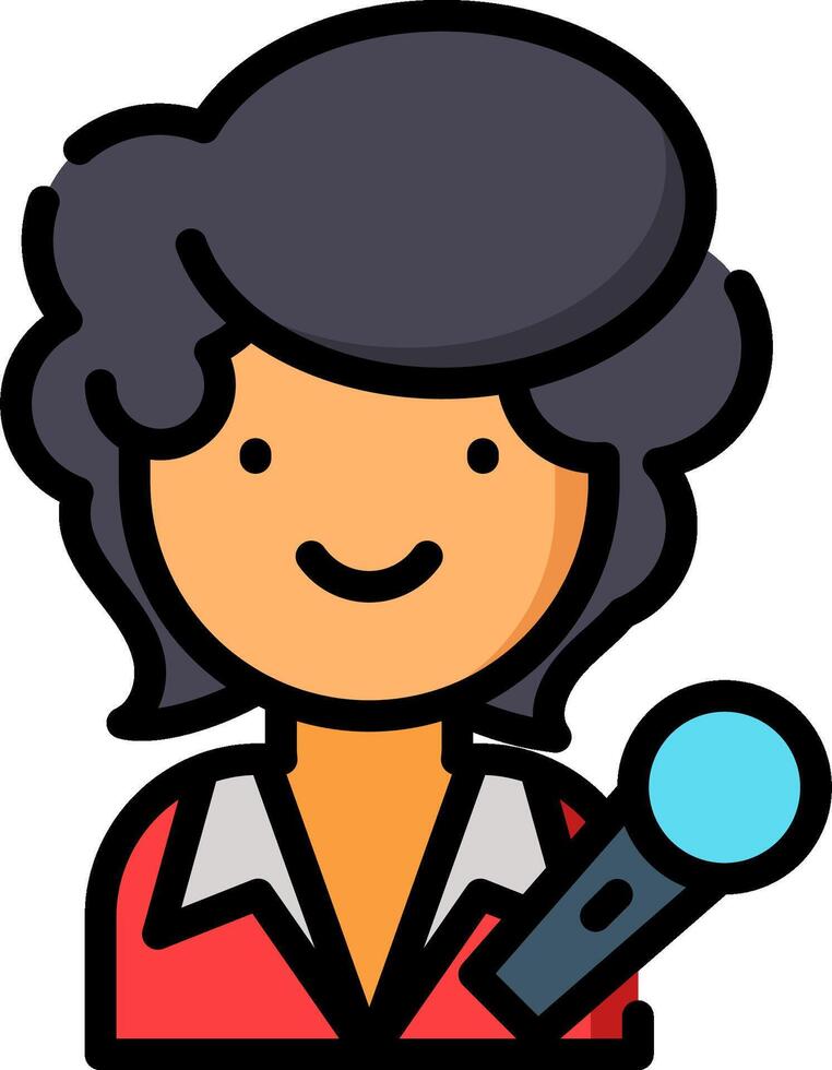 A cartoon woman holding a microphone vector