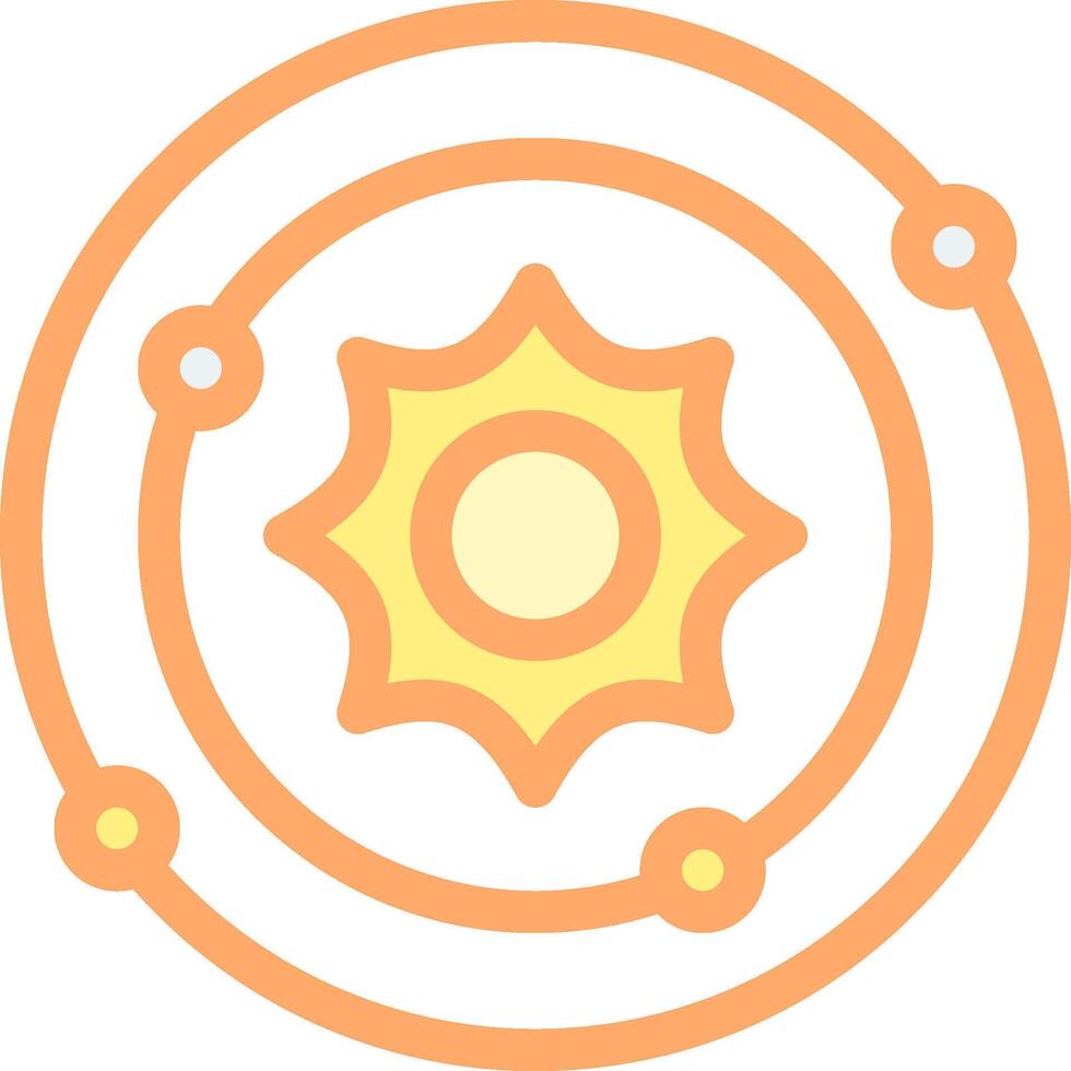 A sun and a circle with dots around it vector