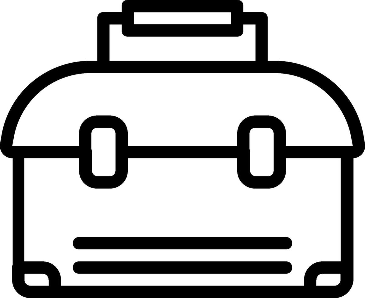 A black and white illustration of a suitcase vector