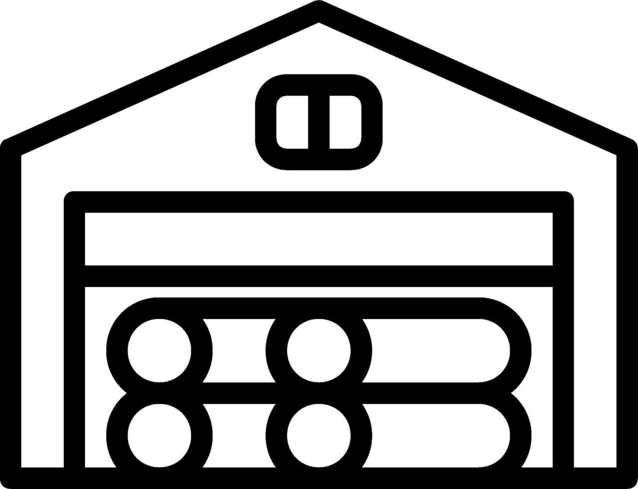 A black and white illustration of a garage vector