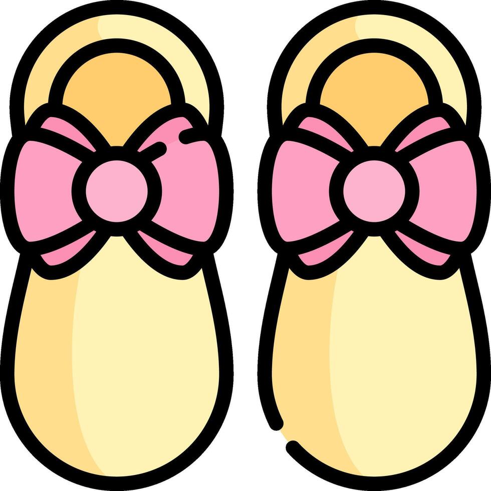 A pair of baby shoes with bows on them vector