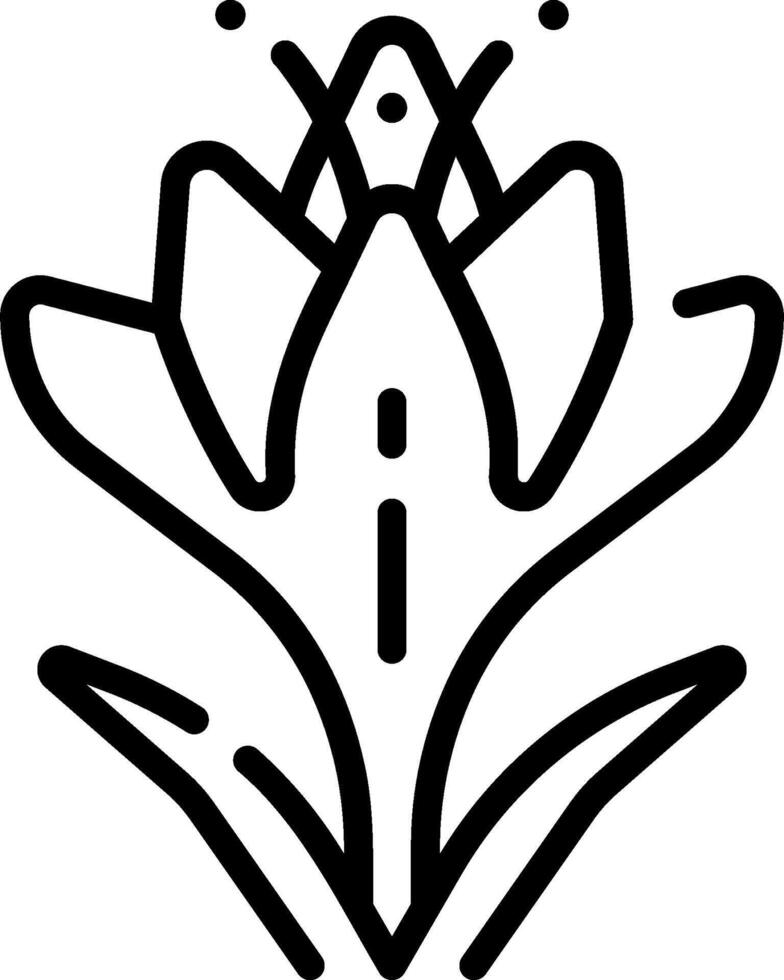 A black and white outline of a flower vector