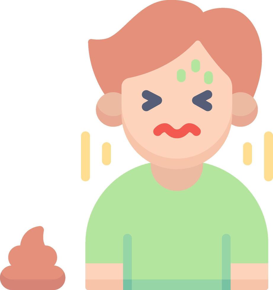A man with a sore face and a poop vector