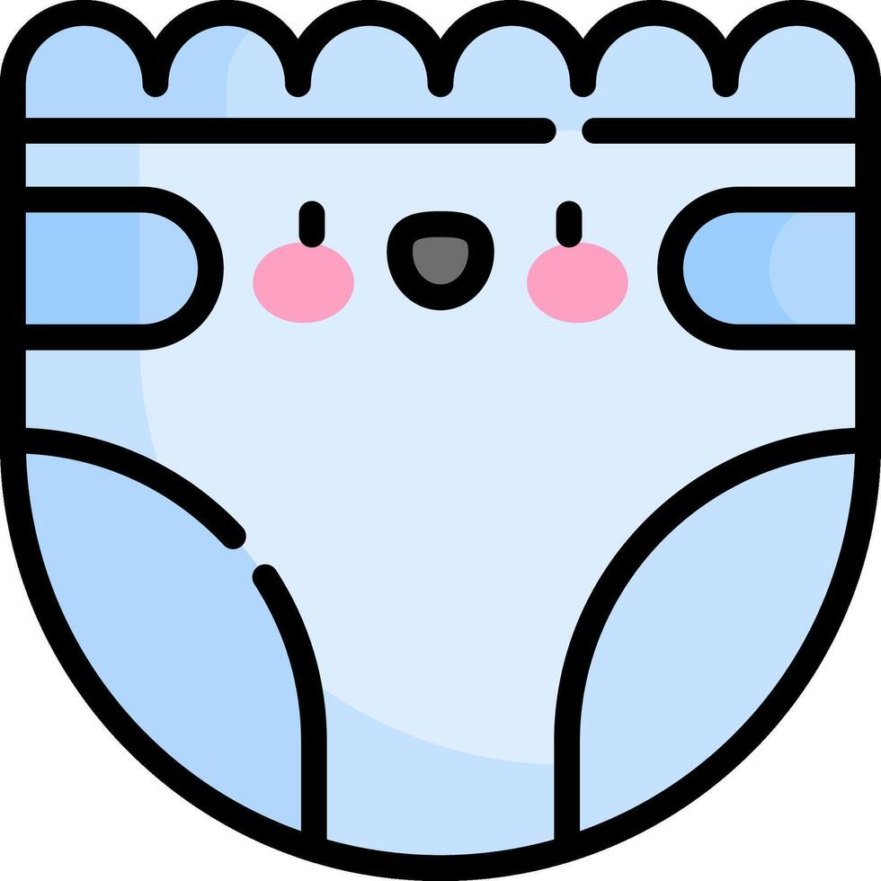 A cartoon diaper with a cute face vector