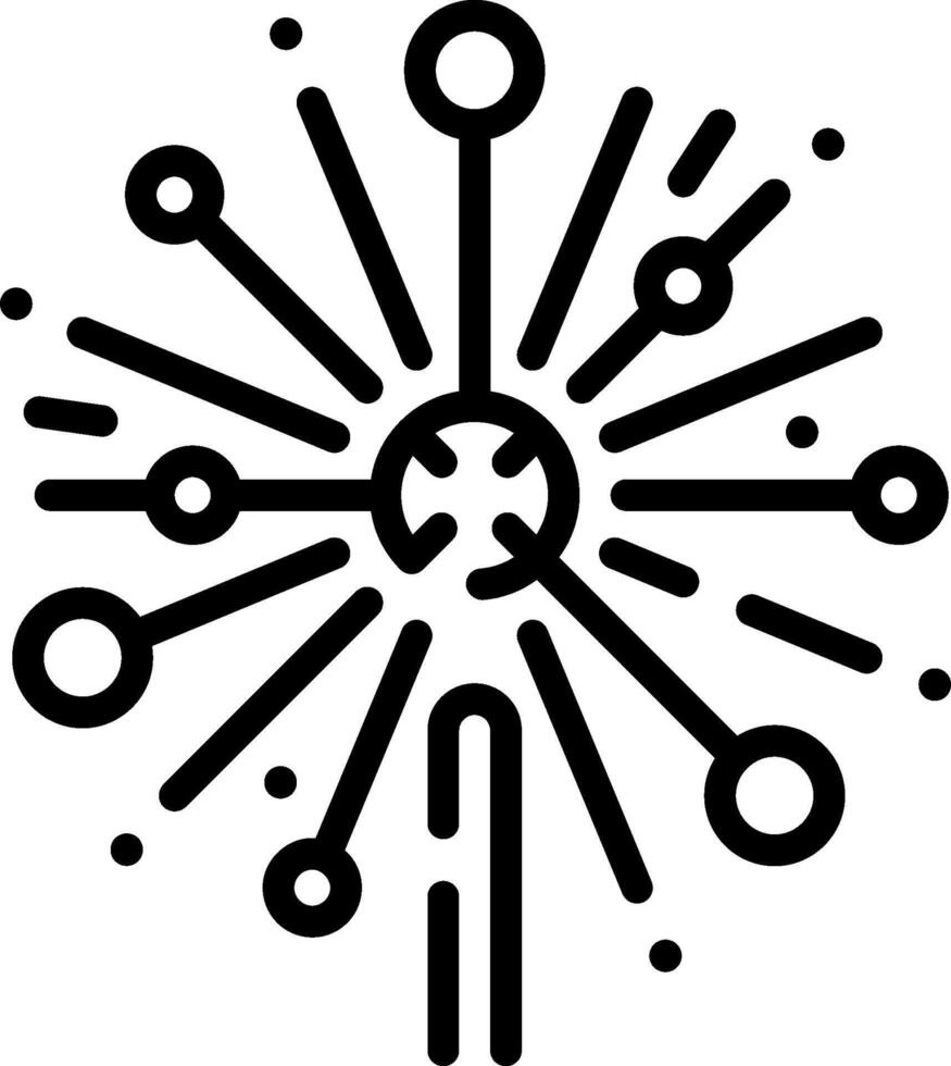 A black and white logo of a starburst vector