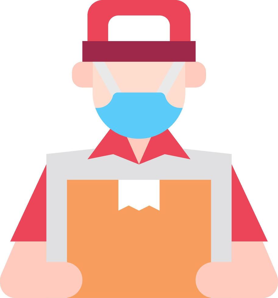 A man wearing a mask and holding a box vector