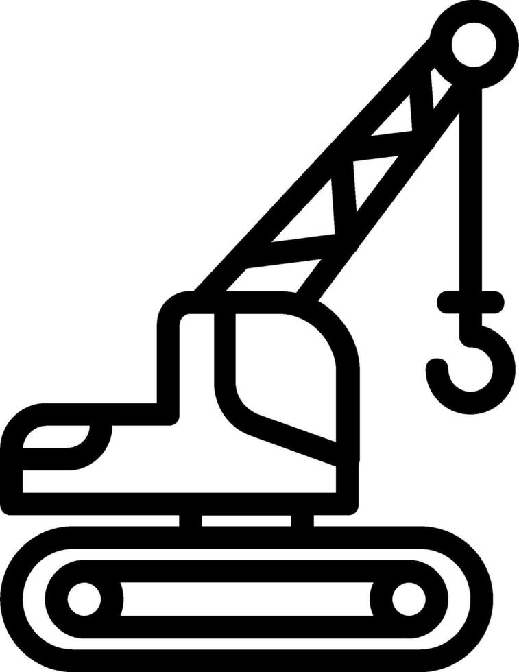 A black and white drawing of a crane vector