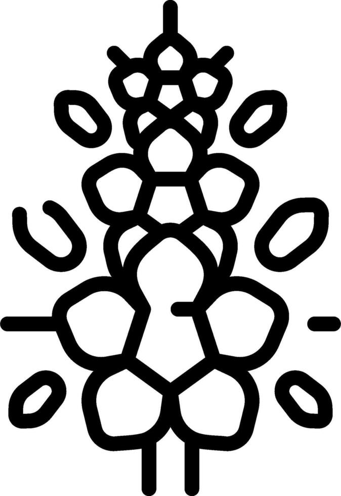 A black and white drawing of a flower vector