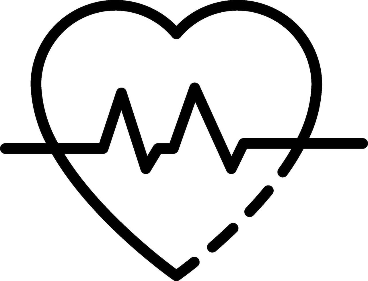 Heartbeat icon with a line drawing of a heart vector