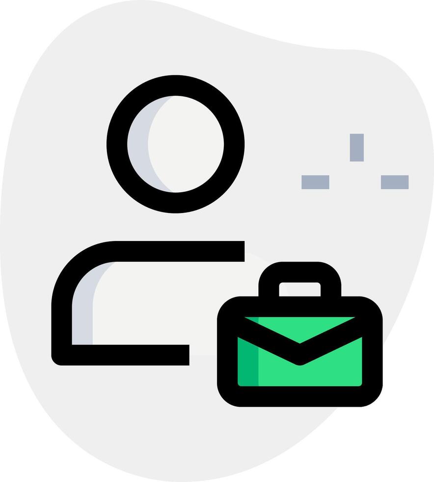 A person holding a briefcase and a person with a green icon vector