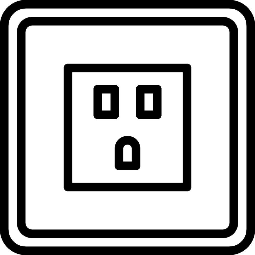 A black and white square with a square plug vector