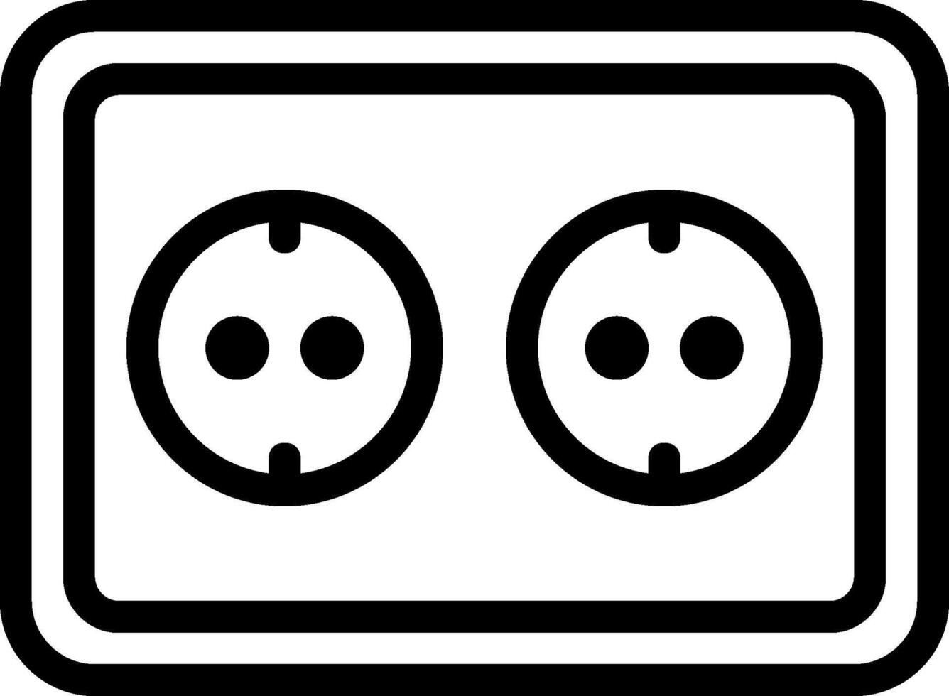 Two sockets with two holes in the middle vector