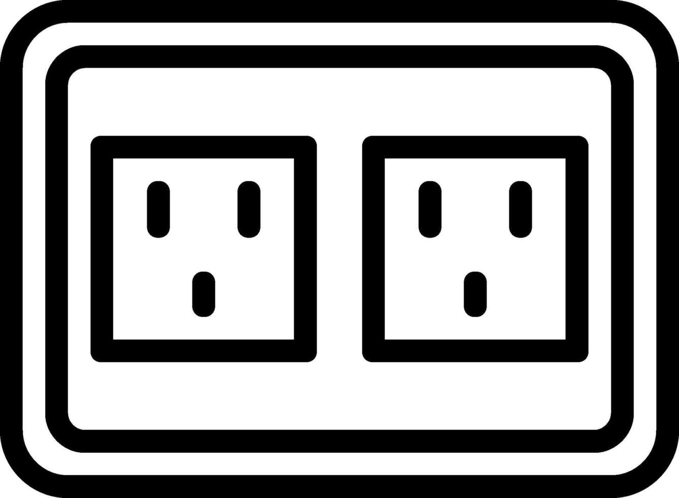 Two black and white electrical outlets on a white background vector