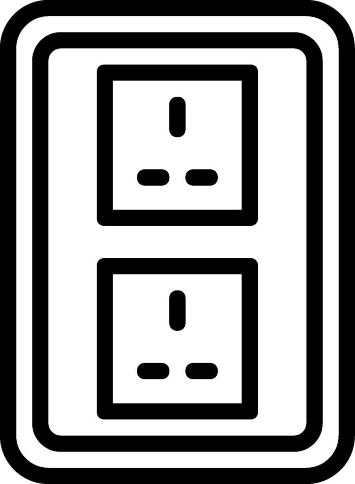 A black and white image of two electrical outlets vector