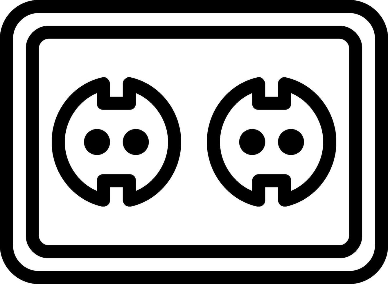 Two sockets with two faces on a white background vector