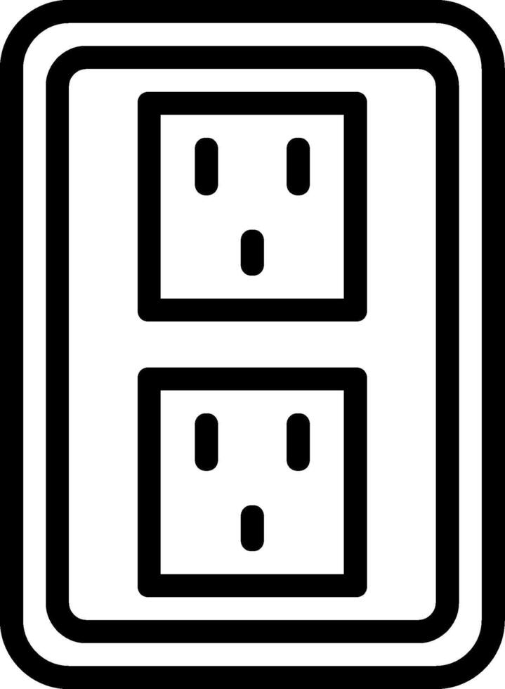 A black and white image of two electrical outlets vector