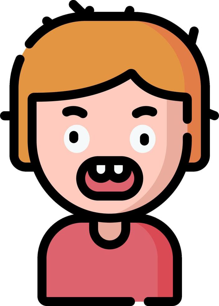 A cartoon boy with an open mouth vector