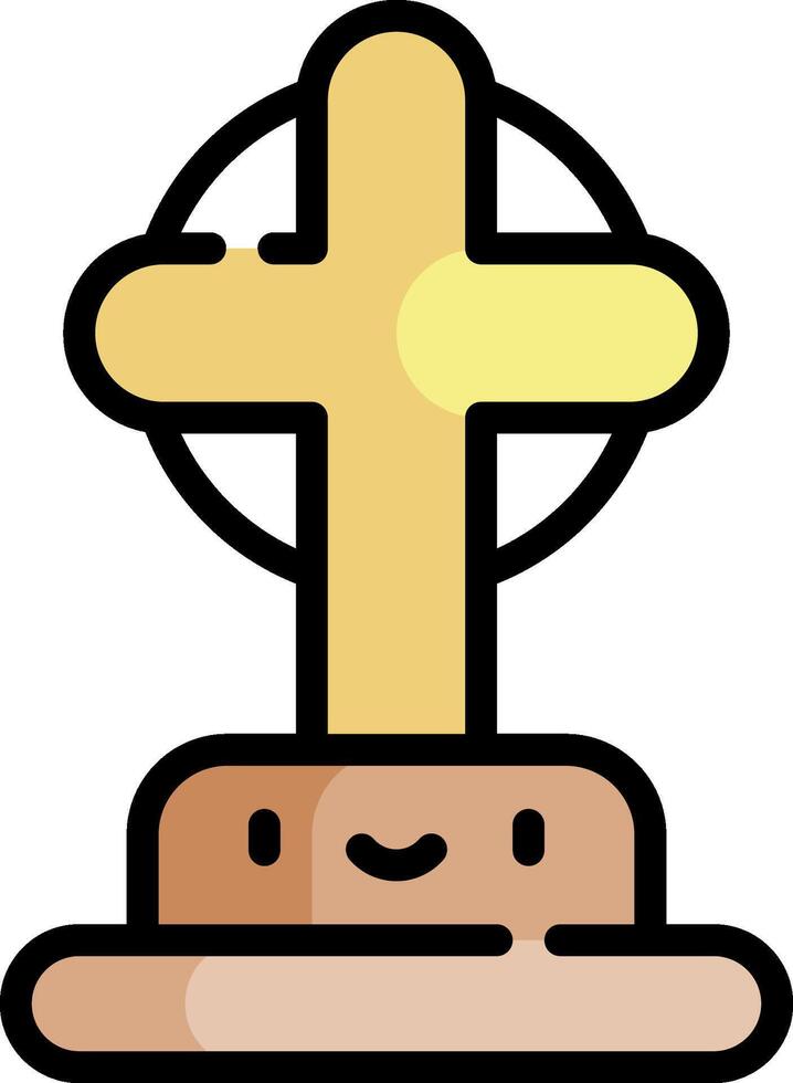 A cartoon cross on top of a pedestal vector
