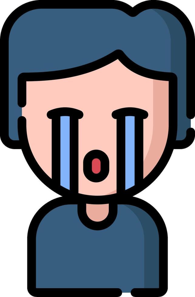 A cartoon man with tears on his face vector