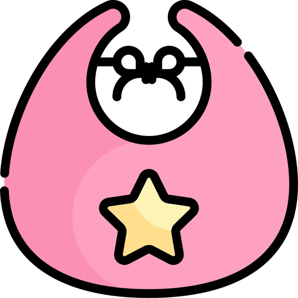 Baby bib with star icon illustration vector