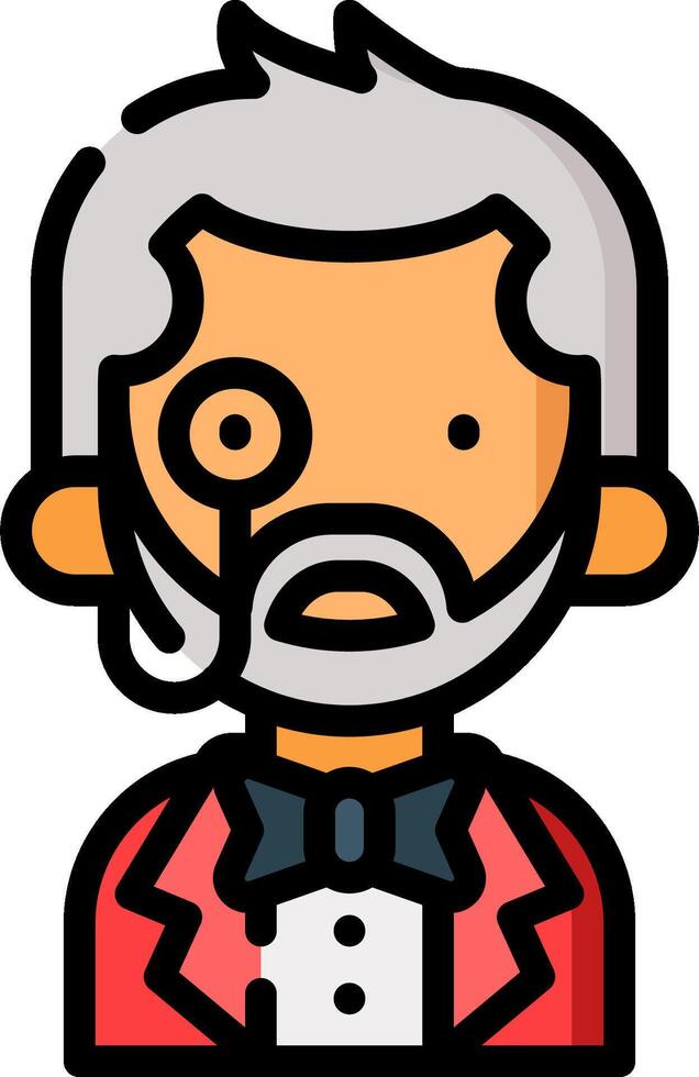An old man with a beard and glasses vector