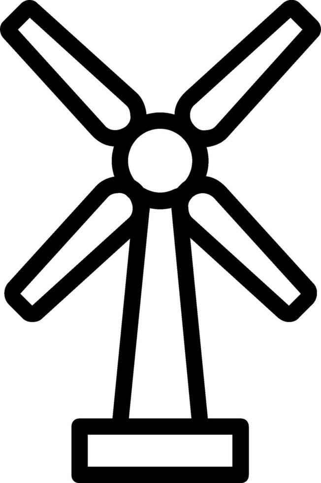 A black and white windmill icon vector