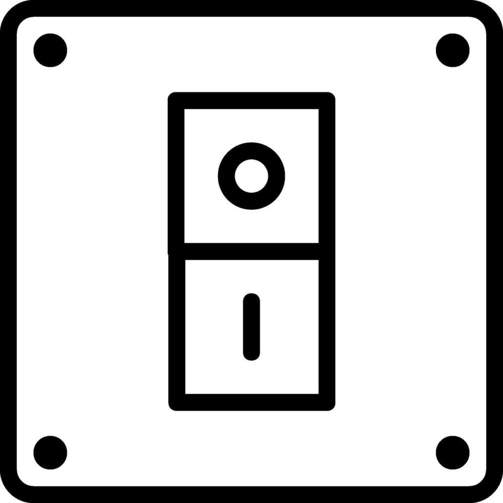 A black and white square light switch icon vector
