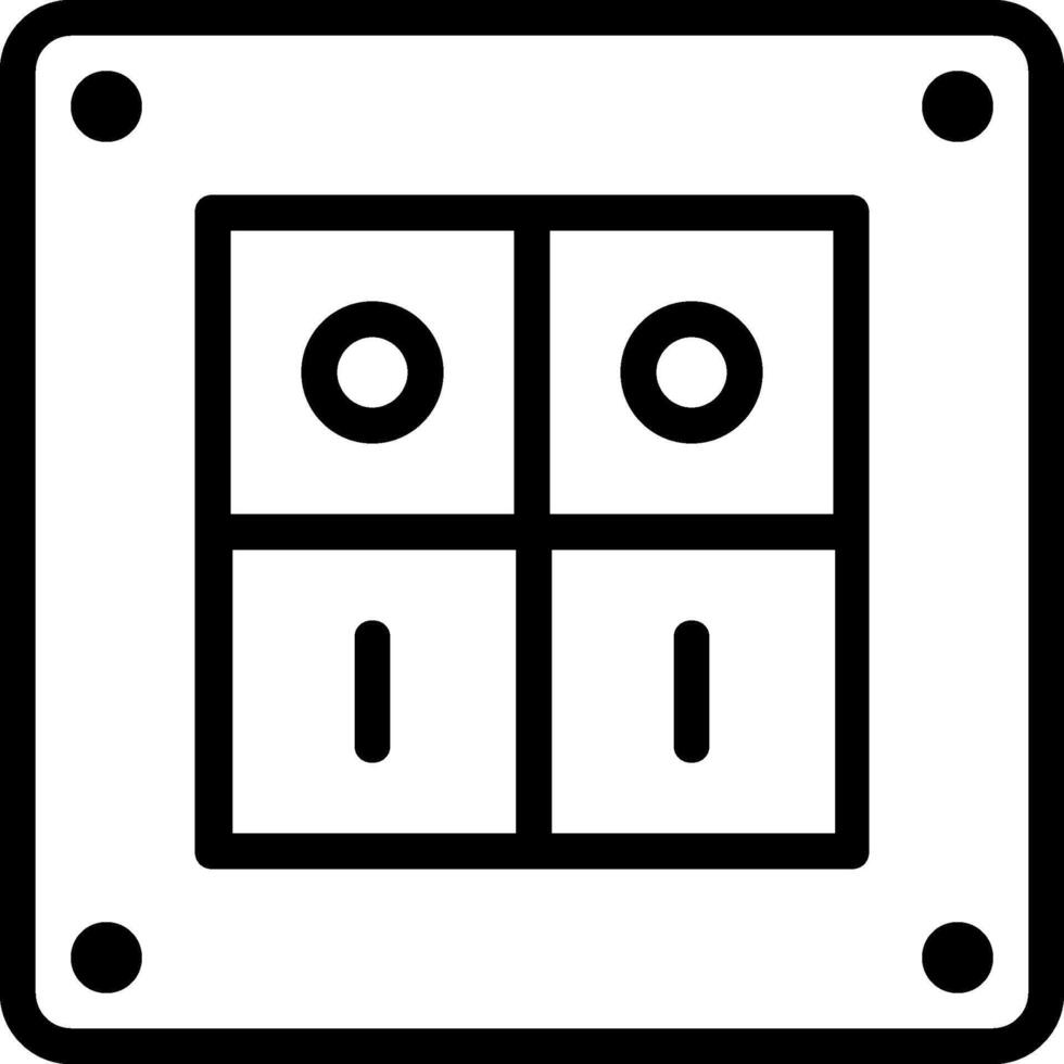 A black and white square with four electrical outlets vector